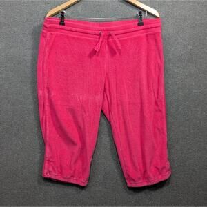 Vtg Nike Capri Sweatpants Womens Large Terry Cloth Y2K Pull On Bright Gray Tag